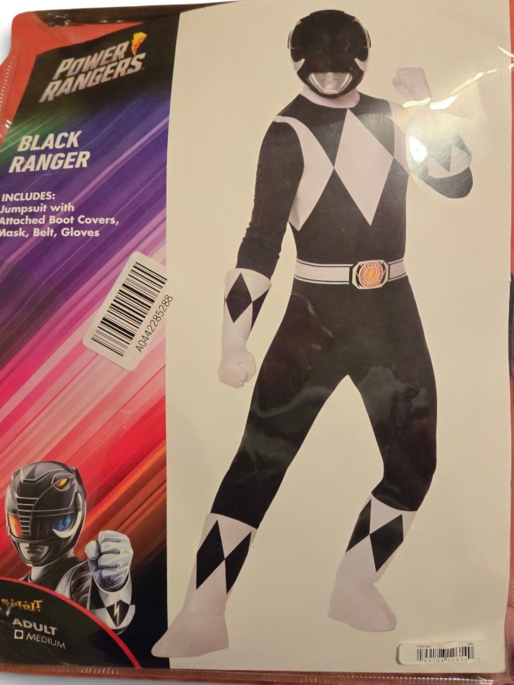 Power Ranger Black Ranger Costume - Black & White